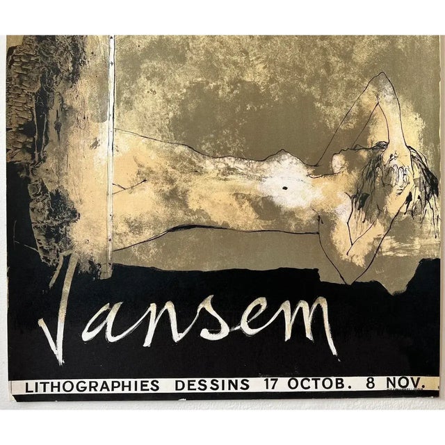 Original Jean Jansem Exhibition Poster Paris 1960s Lithographies Dessins Vintage Mid Century Art For Sale In Reno/Lake Tahoe - Image 6 of 10