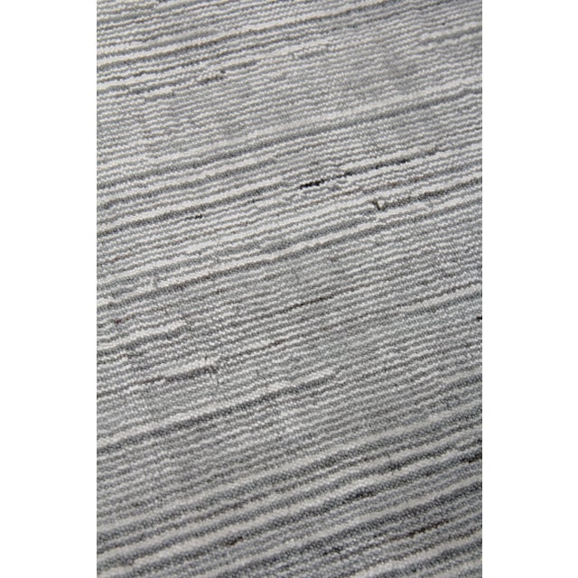 Transitional Banbury Handloom Wool Viscose Aqua Rug - 9'x12' For Sale - Image 3 of 8