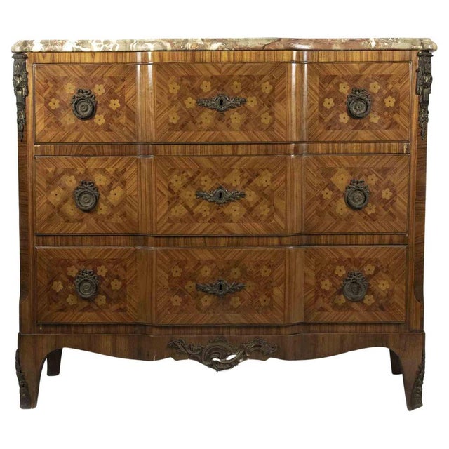 18th Century Italian Chest of Drawers with Marble Top and Bronze Trim For Sale - Image 6 of 6