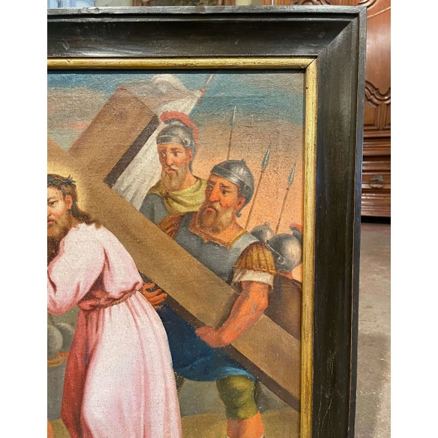 18th Century French Oil on Canvas Painting " the Fifth Station of the Cross" For Sale - Image 4 of 9