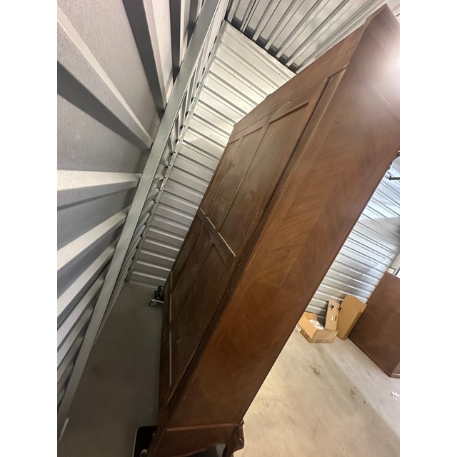 19th Century French Louis XV Walnut Wood Armoire Mirror Three Antique For Sale - Image 14 of 17