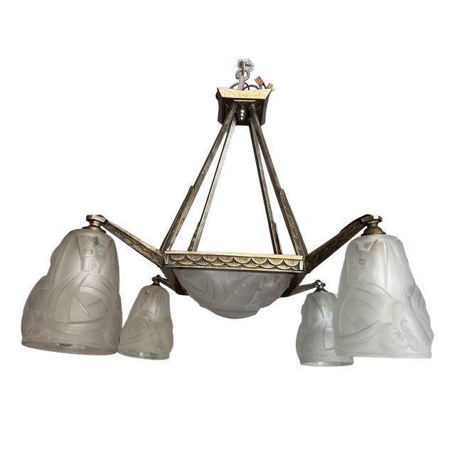 Art Deco Chandelier, 1930s For Sale
