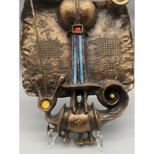 Brutalist Wall Bronze Sculpture of the Dragon Slot of Lajos Muharos, Hungary, 1970s For Sale - Image 4 of 11