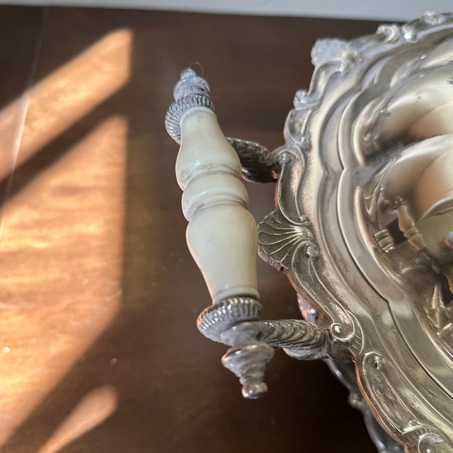 Late 19th Century Late 19th Century Large Silver Plate Covered Chafing Dish Stand Sheridan Continental Party For Sale - Image 5 of 7