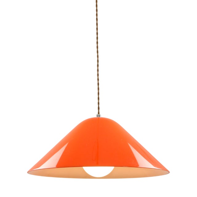 Mid-Century Modern Orange Pendant Lamp from Guzzini, 1960s For Sale