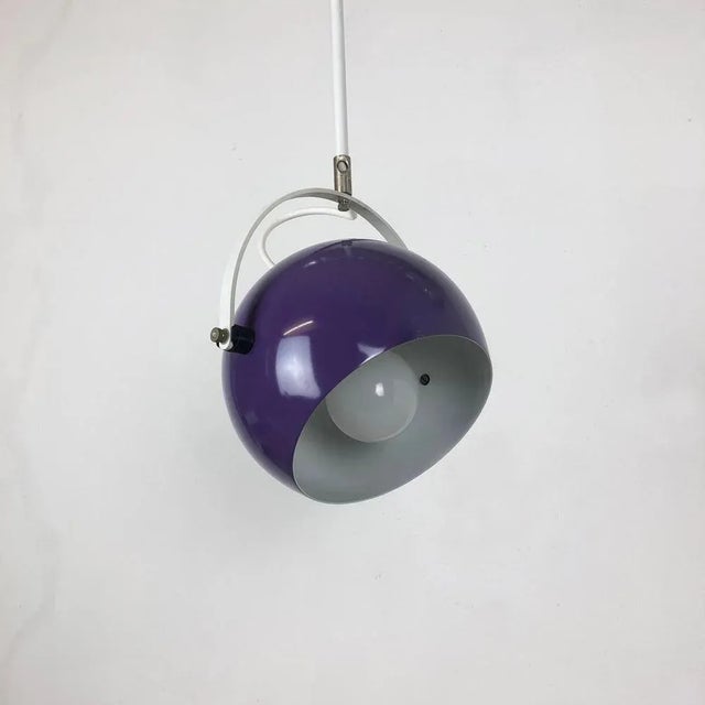 Adjustable Pop Art Panton Style Hanging Light with Purple Spot, Germany, 1970s For Sale - Image 3 of 13