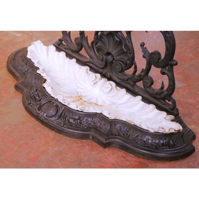 Late 19th Century 19th Century French Napoleon III Cast Iron Hall Tree With Mirror Signed Corneau For Sale - Image 5 of 12