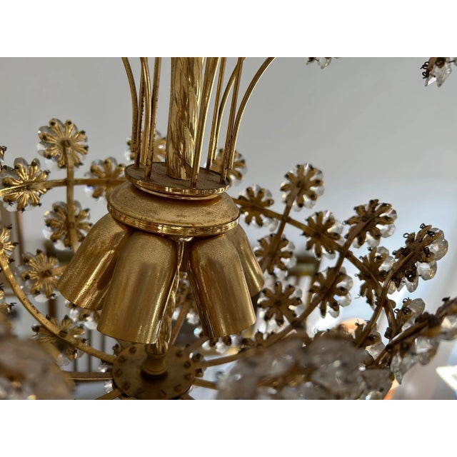 Gold Sparkling Floreal Murano Chandelier, 1980s For Sale - Image 8 of 9