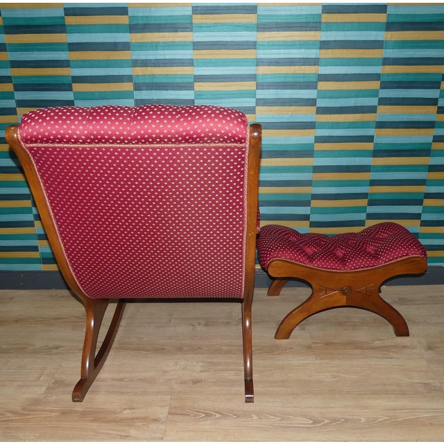 Set of Vintage Lounge Rocking Chair and Ottoman, 1970s For Sale - Image 4 of 10