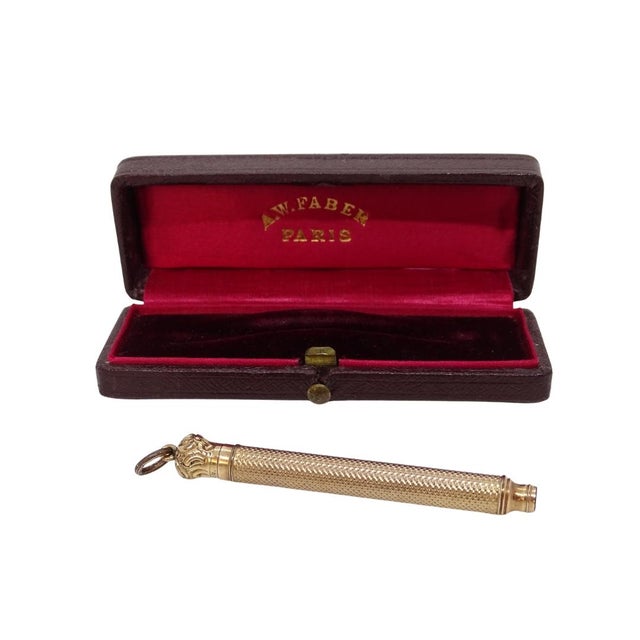Mechanical pencil/pencil, gold plated, a. W. Faber, late 19th century - france type: mechanical pencil or push-pull pen...
