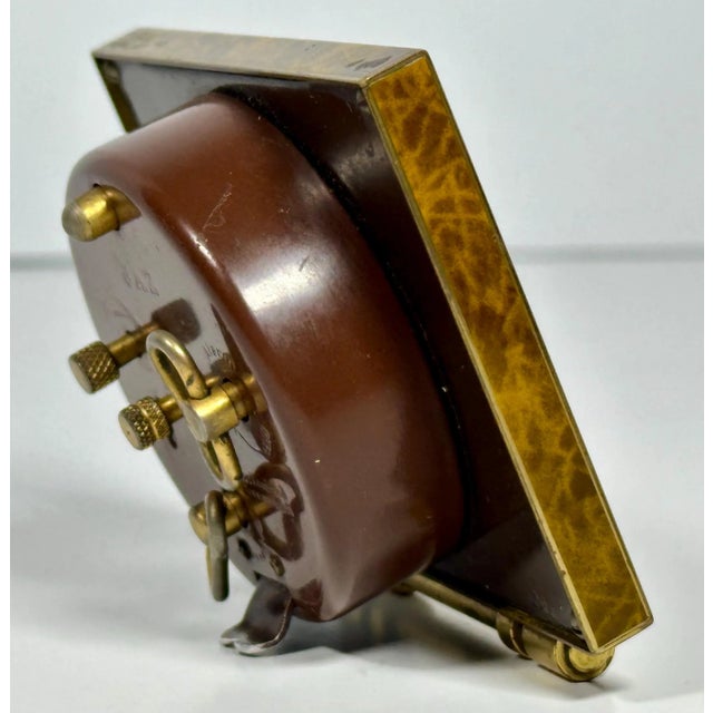 Metal MCM Art Deco Jaz Najic Alarm Clock: French Vintage Display (c. 1950s) For Sale - Image 7 of 11