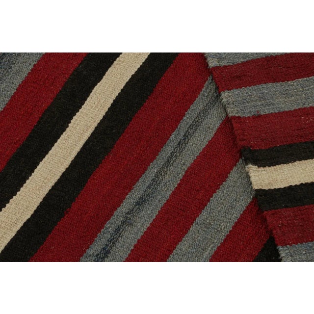 Textile Rug & Kilim’s Afghan Tribal Kilim Rug in Red With Geometric Striped Patterns For Sale - Image 7 of 7
