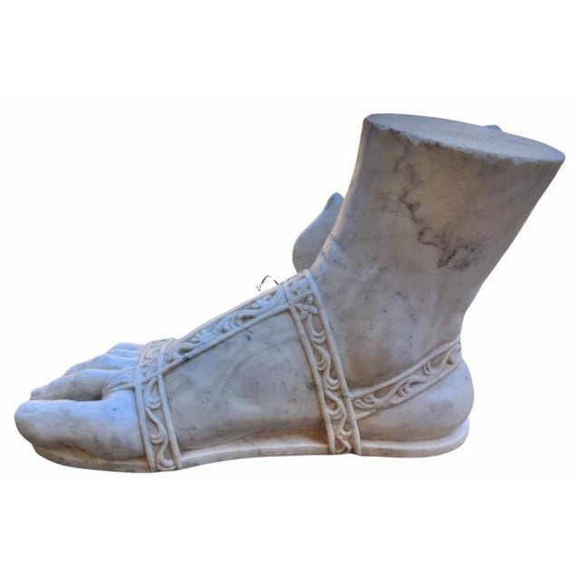 Stone Antique Italian Feet of Mercury, 1800s For Sale - Image 7 of 9