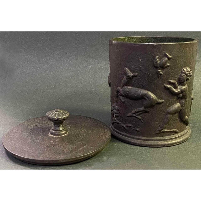 1930s "Hunter in Paradise," Art Deco Iron Humidor. For Sale - Image 4 of 4