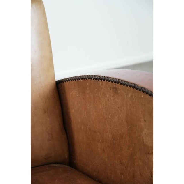 Art Deco Armchair in Cowhide Leather For Sale - Image 16 of 18