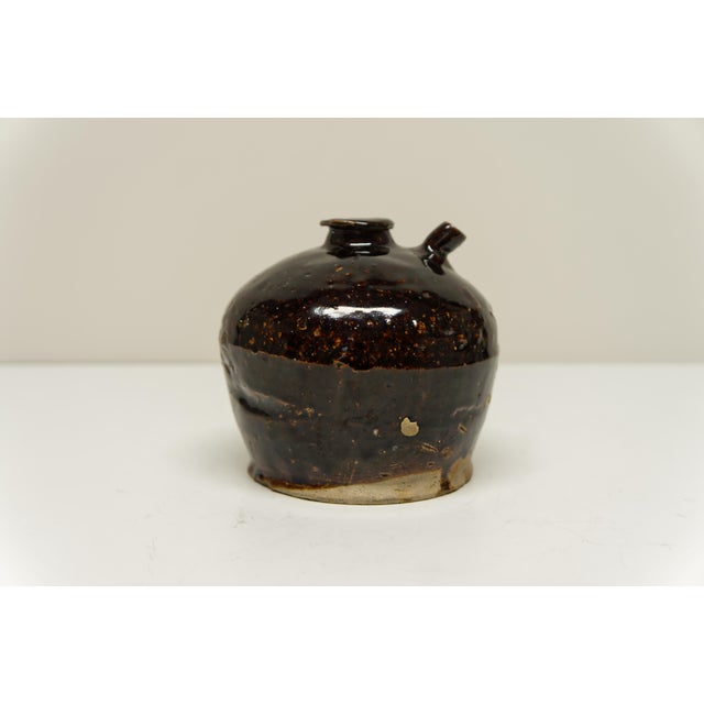 Chinese 19th Century Chinese Glazed Ceramic Vinegar Jug Vessel For Sale - Image 3 of 4