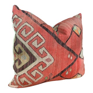 Custom Red Kilim Rug Pillow For Sale