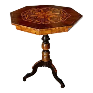Italian Sorrento Inlaid Marquetry Side Table Circa 1900
