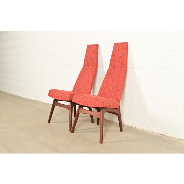 Craft Associates Adrian Pearsall for Craft Associates Mid-Century Modern High Back Side Chairs or Lounge Chairs, Pair For Sale - Image 4 of 8