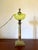Metal Antique Electrified Oil Lamp in Uranium Glass and Onyx, 1900s For Sale - Image 7 of 10