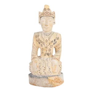 Antique Rangoon Bleached Kneeling Buddha