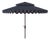 Elegant Valance 9Ft Double Top Umbrella, Navy With White Trim For Sale