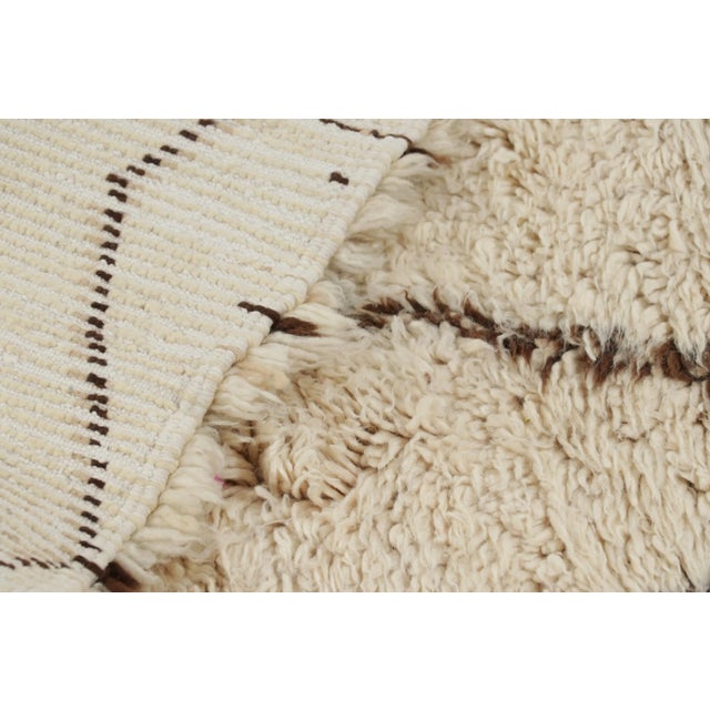 Textile Vintage Moroccan Rug in White With Brown Diamond Medallions, From Rug & Kilim For Sale - Image 7 of 7
