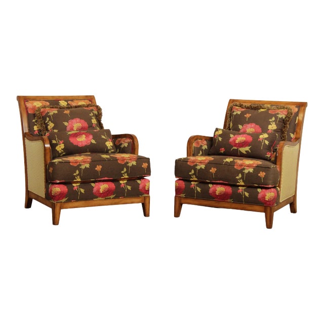 Early 21st Century Wesley Hall Custom Upholstered Lounge Chairs A