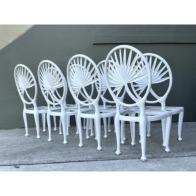 Vintage Palm Frond Cast Aluminum Dining Chairs - Set of 8 For Sale - Image 12 of 12