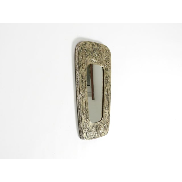 Mid-Century Modern Wall Mirror with Silver-Plated Frame, 1950s For Sale - Image 4 of 18