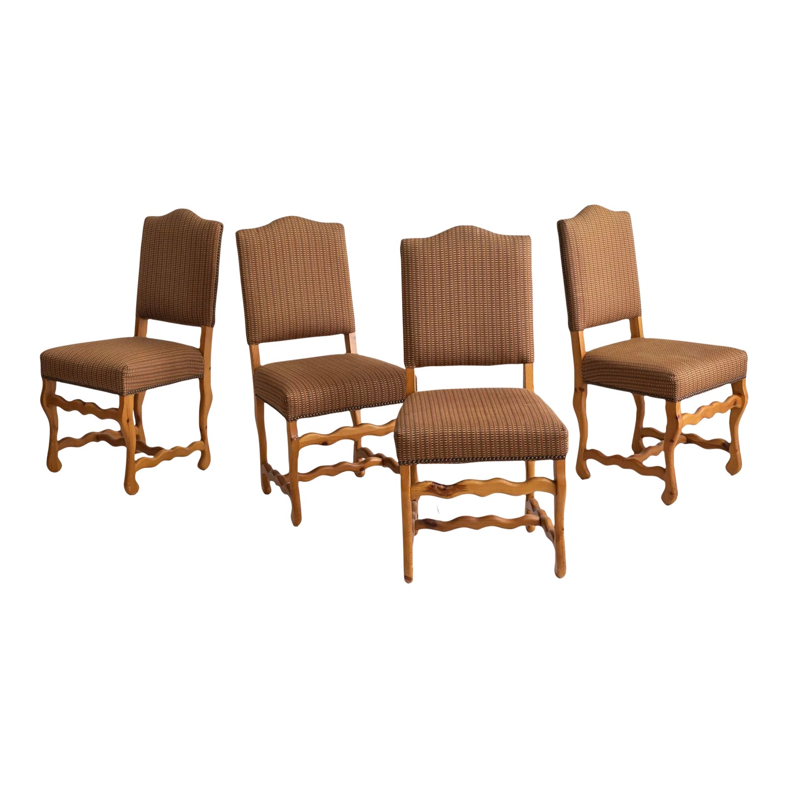 Post Modern Squiggle Form Knotty Pine Dining Chairs Set of 4 Chairish