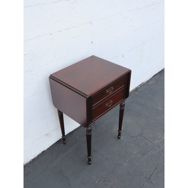 Potthast Brothers Drop Leaf Mahogany Nightstand Side End Table 6915 For Sale - Image 16 of 18