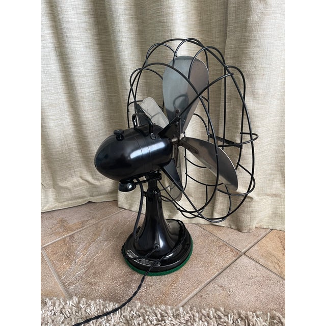 Metal Vintage Hunter Century Oscillating Metal Blade and Cast Iron Fan For Sale - Image 7 of 13