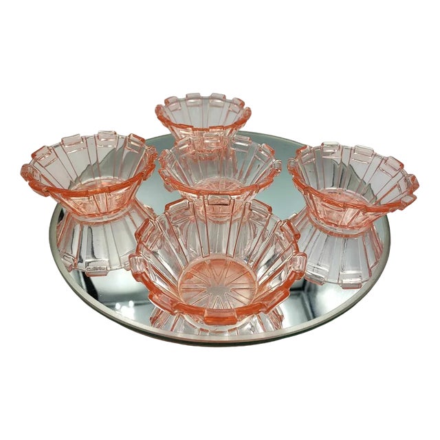 Art Deco Cups and Tray, 1920s, Set of 5 For Sale
