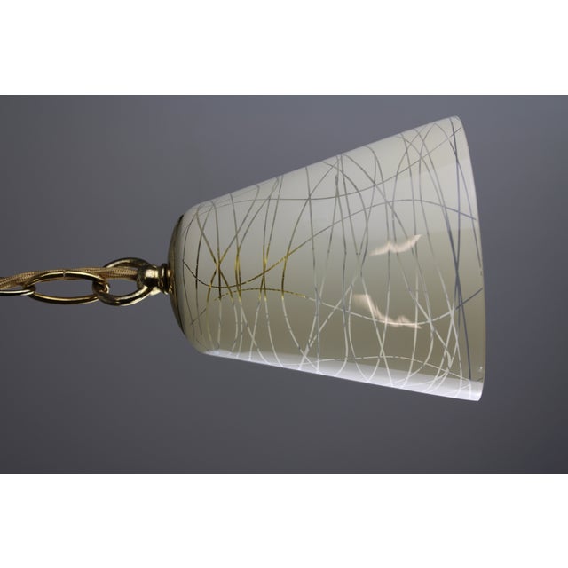 Mid-Century Modern Austrian Glass Pendant Light, 1950 For Sale - Image 3 of 9