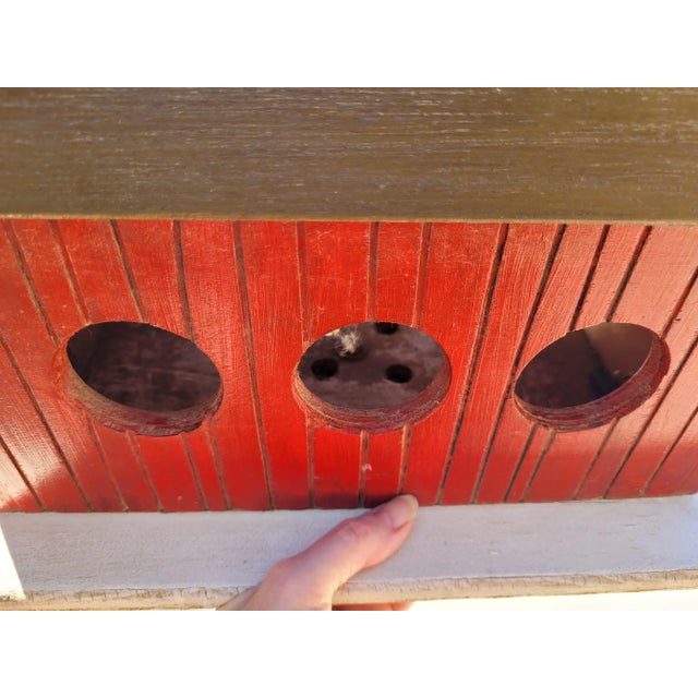 Cream Folk Art Farm Barn House Coat Rack For Sale - Image 8 of 9