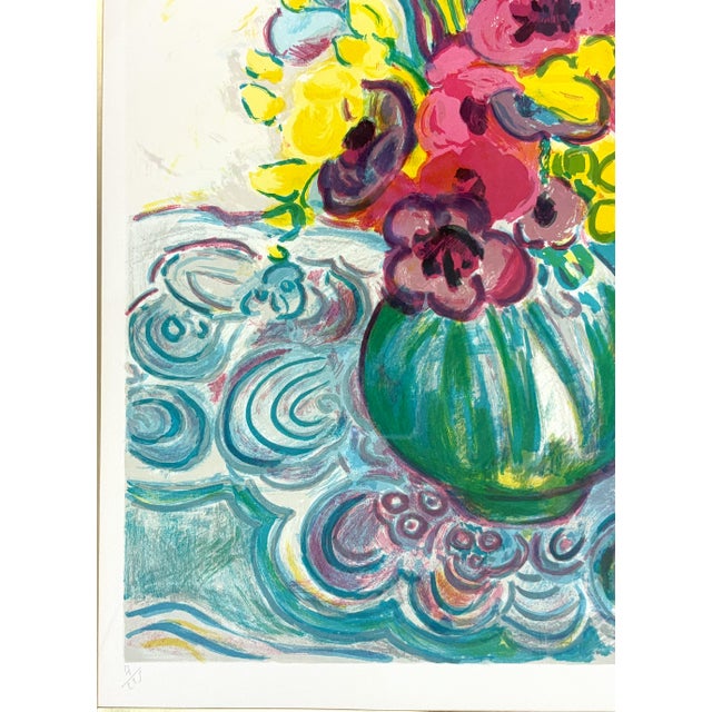 Signed and Numbered Lithograph by Gerard Viellevie (French, 1939-1992) Titled 'Bouquet of Anemones' For Sale In West Palm - Image 6 of 12