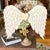 Carved Wood Angel Wings With a Heart on Lamp Base Stand Art Made by Folk Artist For Sale In Sacramento - Image 6 of 8