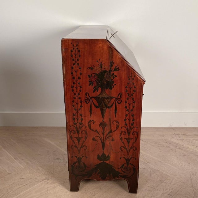 Early 19th Century Georgian Fancy Painted Slant Front Desk, England Circa Early 19th Century For Sale - Image 5 of 9