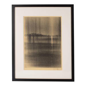 “The Mooring” Lithograph Signed by Richard Florsheim