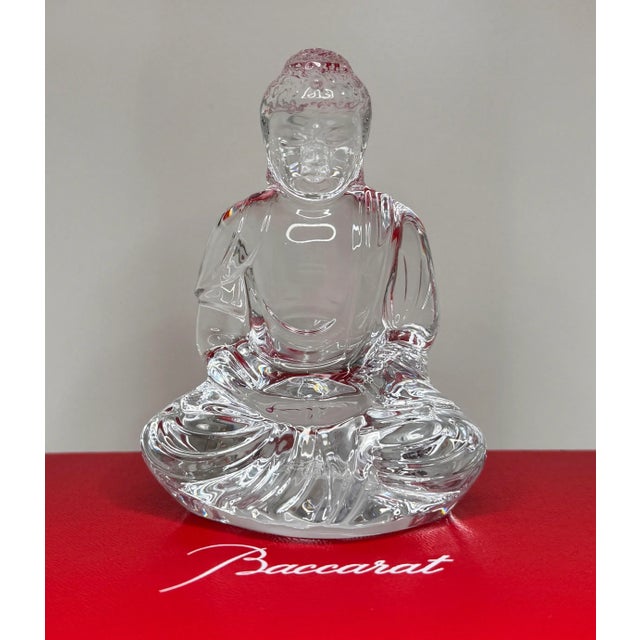 French Baccarat French Crystal Mini Buddha Figurine For Sale - Image 3 of 9