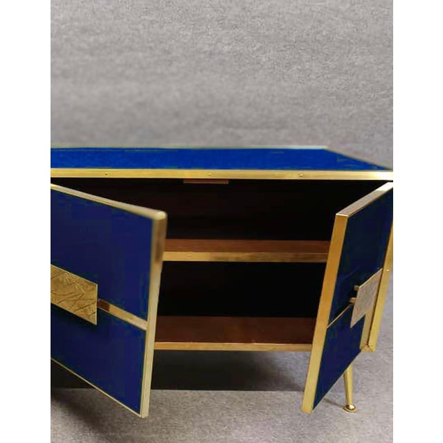 Wood Italian Sideboard with Murano Glass from Justfurnituress SRL For Sale - Image 7 of 12