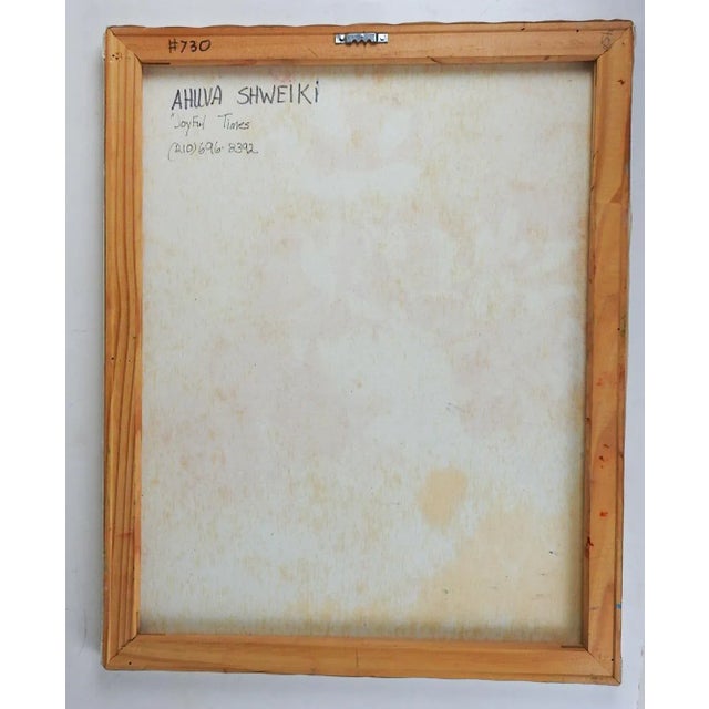 Contemporary Vibrant Impasto Poppies in Teal Vase Still Life Painting For Sale - Image 4 of 4