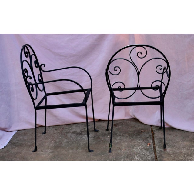 Modern Vintage Patio or Garden Glass Top Table and 4 Chairs For Sale - Image 3 of 3