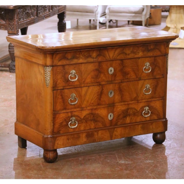 This elegant 19th century French walnut commode, dating to circa 1860, is a fine example of the Louis Philippe style,...