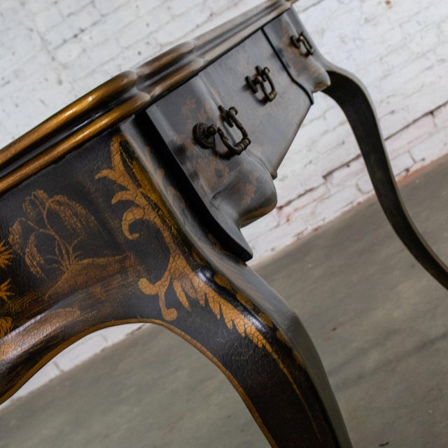 Late 20th Century Chinoiserie French Louis XV Style Ladies Writing Desk and Chair For Sale - Image 12 of 18
