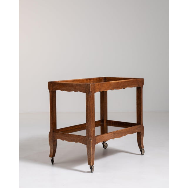 French Oak Bar Cart, Antique, France, Circa 1940 For Sale - Image 4 of 13