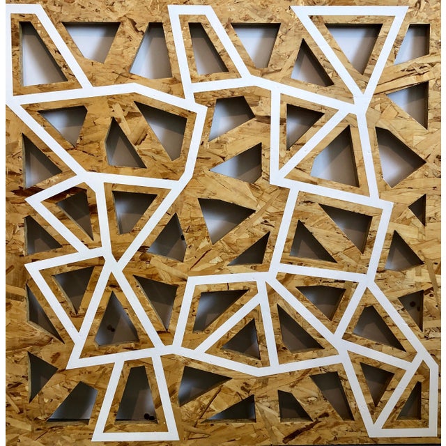 Wood Peter Wegner, Alkyd Enamel Oil Painting Half A Thought Cut Panel Wall Hanging Modern Sculpture, 2010 For Sale - Image 7 of 8