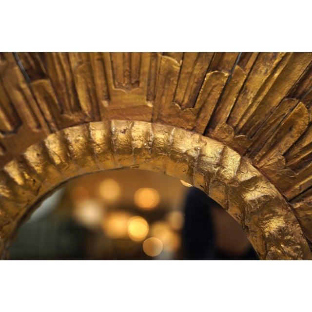 Large French Gilt Starburst or Sunburst Mirror (Diameter 27 1/2) For Sale - Image 9 of 12