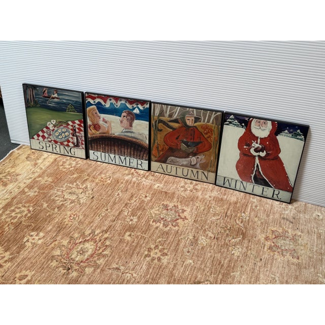 Design Plus Gallery presents a Set of Four Seasonal Plaques by Nancy Thomas. Thomas, a popular Folk Artist, has created...